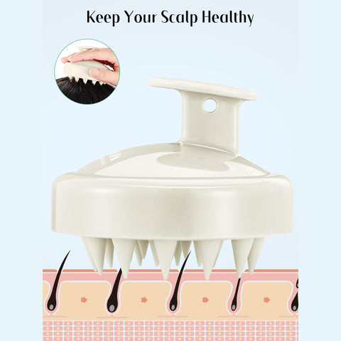 HEETA 2 Pack Hair Scalp Massager Shampoo Brush for Hair Growth, Hair Scalp Scrubber with Soft Silicone, Wet and Dry Hair Detangler