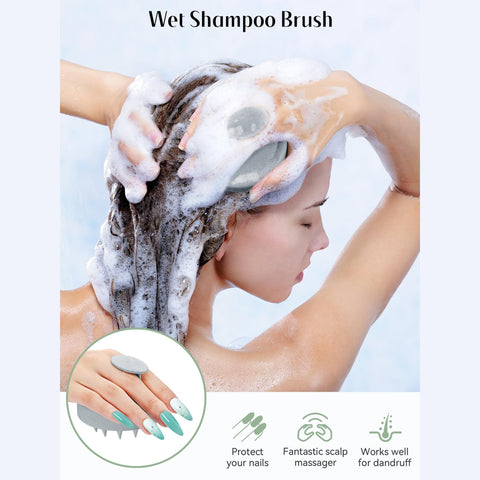 HEETA 2 Pack Hair Scalp Massager Shampoo Brush for Hair Growth, Hair Scalp Scrubber with Soft Silicone, Wet and Dry Hair Detangler