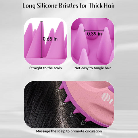 HEETA Scalp Massager Hair Growth with Soft Silicone Bristles to Remove Dandruff and Relieve Itching, Shampoo Brush for Hair Care & Relax Scalp, Scalp Scrubber for Wet Dry Hair