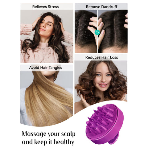 HEETA Scalp Massager Hair Scrubber Shampoo Brush Exfoliator for Hair Growth