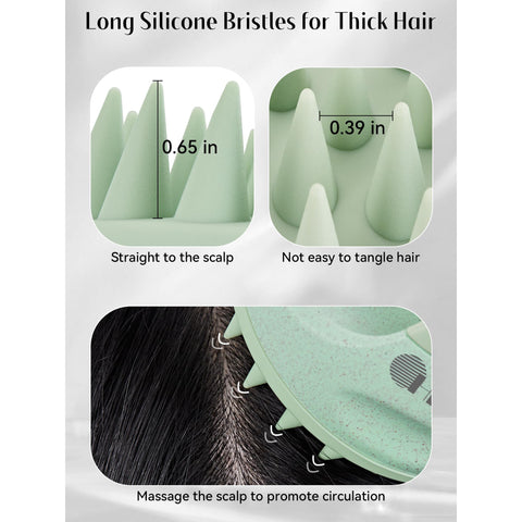 HEETA Scalp Massager Hair Growth with Soft Silicone Bristles to Remove Dandruff and Relieve Itching, Shampoo Brush for Hair Care & Relax Scalp, Scalp Scrubber for Wet Dry Hair