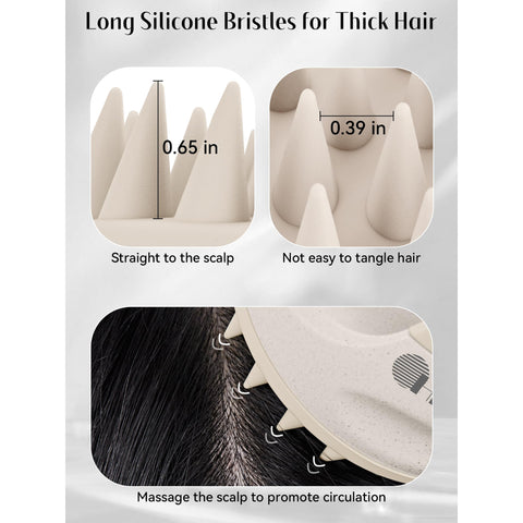 HEETA Scalp Massager Hair Growth with Soft Silicone Bristles to Remove Dandruff and Relieve Itching, Shampoo Brush for Hair Care & Relax Scalp, Scalp Scrubber for Wet Dry Hair