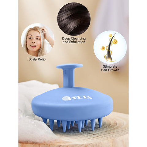 HEETA Silicone Hair Scalp Massager Shampoo Brush, Scalp Scrubber with Ultra-Soft Bristles, Integrated Design Scalp Exfoliator for Deep Cleanse, Dandruff Removal and Hair Growth