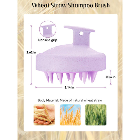 HEETA 2 Pack Hair Scalp Massager Shampoo Brush for Hair Growth, Hair Scalp Scrubber with Soft Silicone, Wet and Dry Hair Detangler
