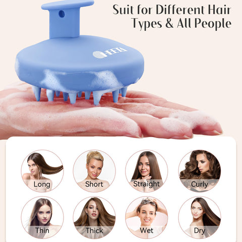HEETA Silicone Hair Scalp Massager Shampoo Brush, Scalp Scrubber with Ultra-Soft Bristles, Integrated Design Scalp Exfoliator for Deep Cleanse, Dandruff Removal and Hair Growth