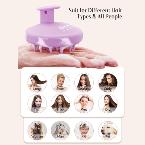 HEETA Silicone Hair Scalp Massager Shampoo Brush, Scalp Scrubber with Ultra-Soft Bristles, Integrated Design Scalp Exfoliator for Deep Cleanse, Dandruff Removal and Hair Growth