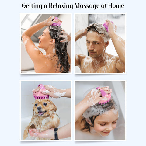 HEETA Scalp Massager Hair Growth with Soft Silicone Bristles to Remove Dandruff and Relieve Itching, Shampoo Brush for Hair Care & Relax Scalp, Scalp Scrubber for Wet Dry Hair