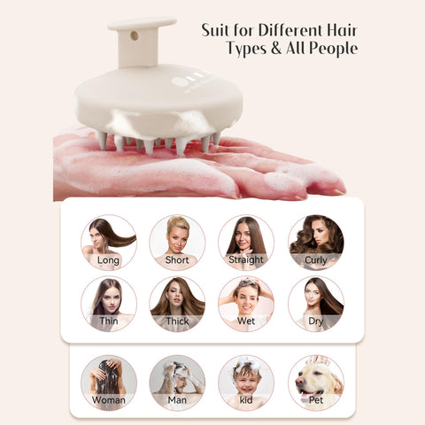 HEETA Silicone Hair Scalp Massager Shampoo Brush, Scalp Scrubber with Ultra-Soft Bristles, Integrated Design Scalp Exfoliator for Deep Cleanse, Dandruff Removal and Hair Growth