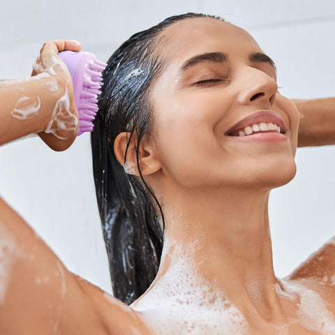 HEETA Scalp Massager Hair Growth with Soft Silicone Bristles to Remove Dandruff and Relieve Itching, Shampoo Brush for Hair Care & Relax Scalp, Scalp Scrubber for Wet Dry Hair